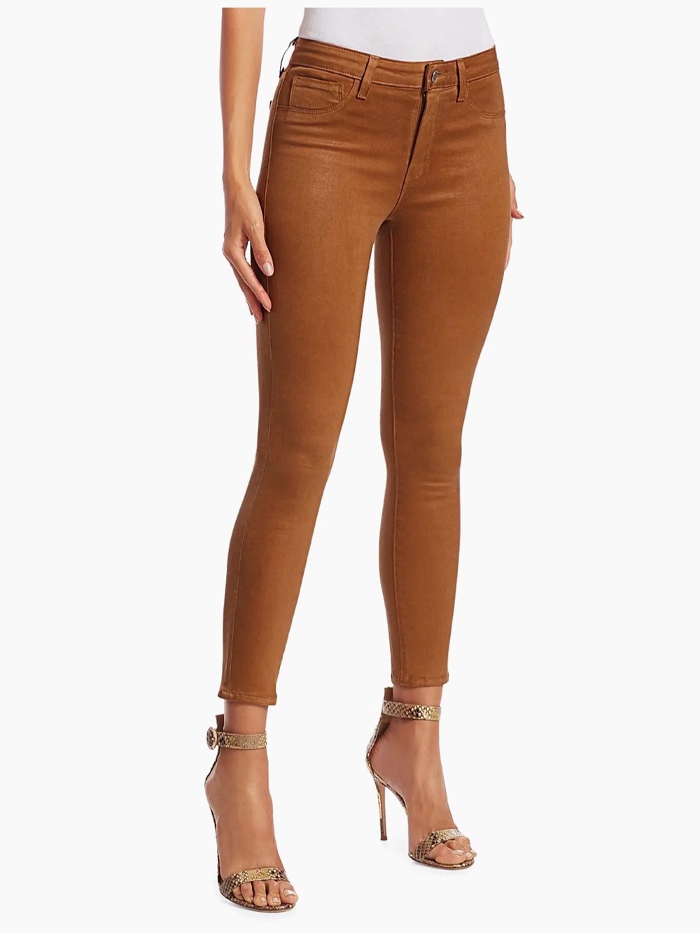 L’Agence Margot Mid-Rise Stretch Skinny Ankle Jeans in Java Coated
Size 24 - Picture 4 of 12